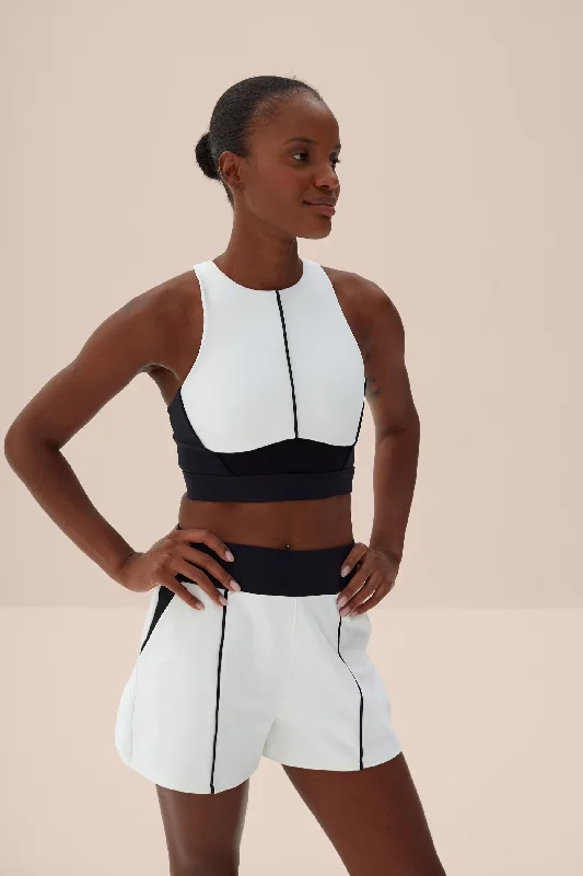 Yoga Bar with Spirulina and Chia Seeds -B&W Neopren® Zip-Up Sports Bra