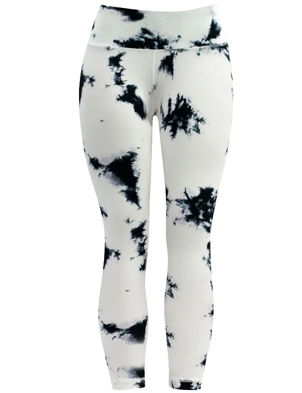 Comfortable Yoga Pants for Smooth Movement -22" Printed Yoga Pants WHITEMARBLE