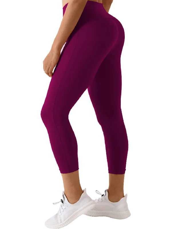 Performance Yoga Pants for Active Women -22" High Waist Side Line Capris grapevine