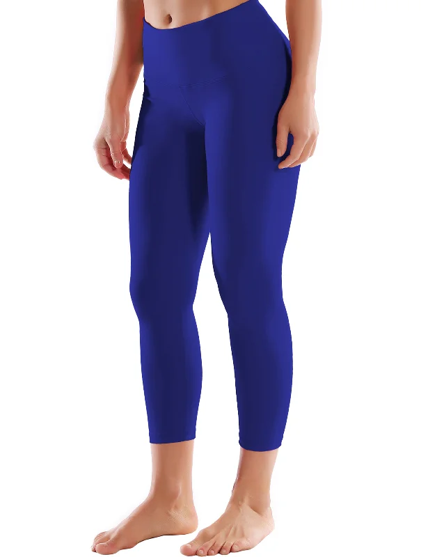 Yoga Pants for Flexibility and Comfort -22" High Waist Crop Tight Capris navy
