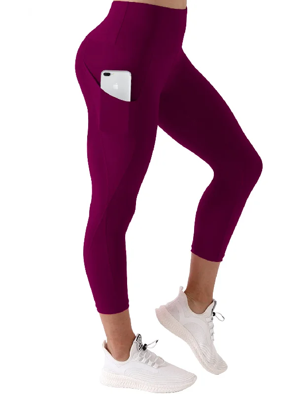 Yoga Pants for Building Strength and Flexibility -22" High Waist Side Pockets Capris grapevine Yoga Pants for Building Strength and Flexibility -22" High Waist Side Pockets Capris grapevine