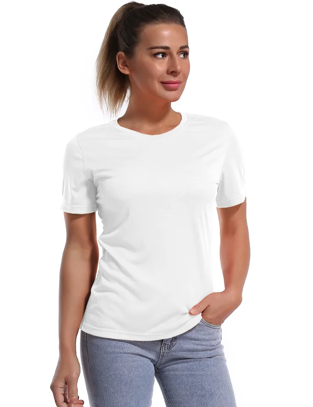 Loose Fit Yoga Tops for Relaxing Practice -Short Sleeve Athletic Shirts white