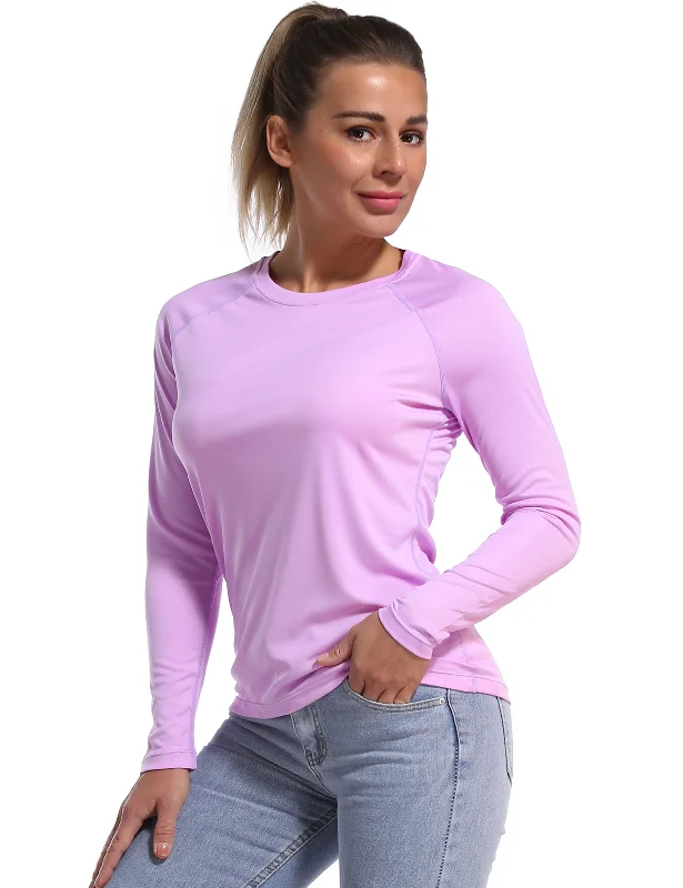 Soft Yoga Tops for Maximum Comfort -Long Sleeve Athletic Shirts purple