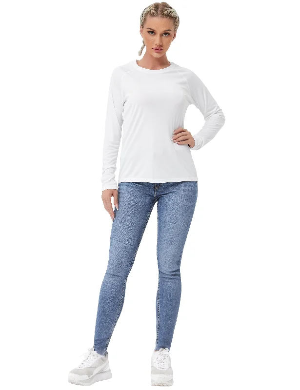 Comfortable Yoga Tops for Studio Sessions -Long Sleeve Athletic Shirts white