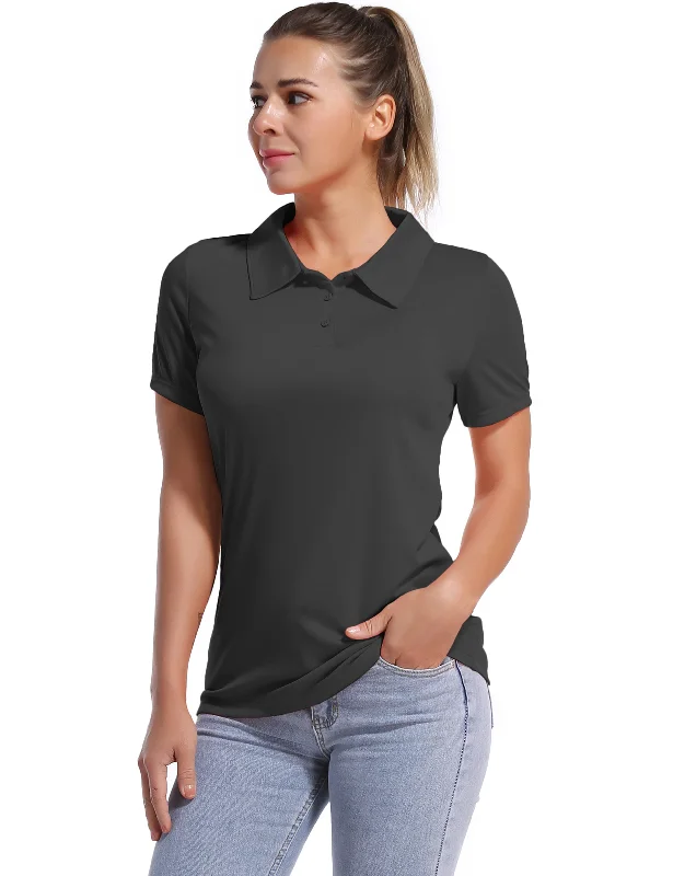 Yoga Tops for Flexibility and Endurance -Short Sleeve Slim Fit Polo Shirt shadowcharcoal Yoga Tops for Flexibility and Endurance -Short Sleeve Slim Fit Polo Shirt shadowcharcoal