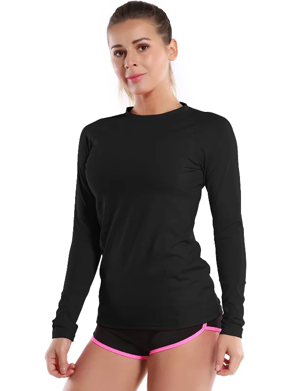 Yoga Tops for All Yoga Poses -Long Sleeve UPF 50+ Rashguard black