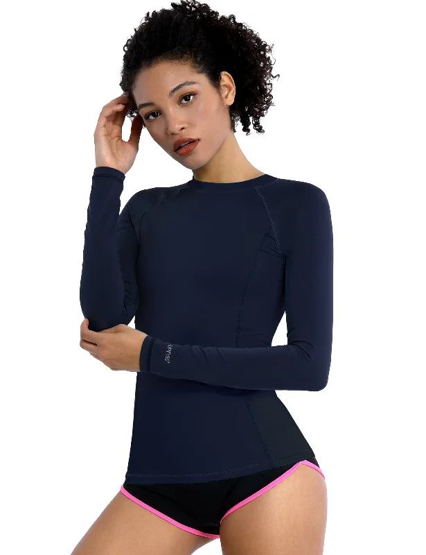 Yoga Tops for Strength and Flexibility -Long Sleeve UPF 50+Rashguard darknavy