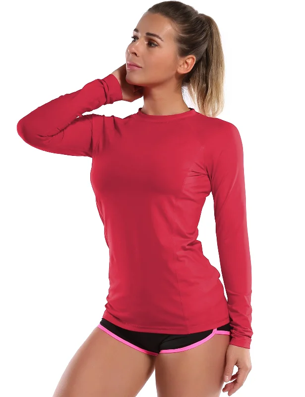 Yoga Tops for Better Movement -Long Sleeve UPF 50+Rashguard rosecoral