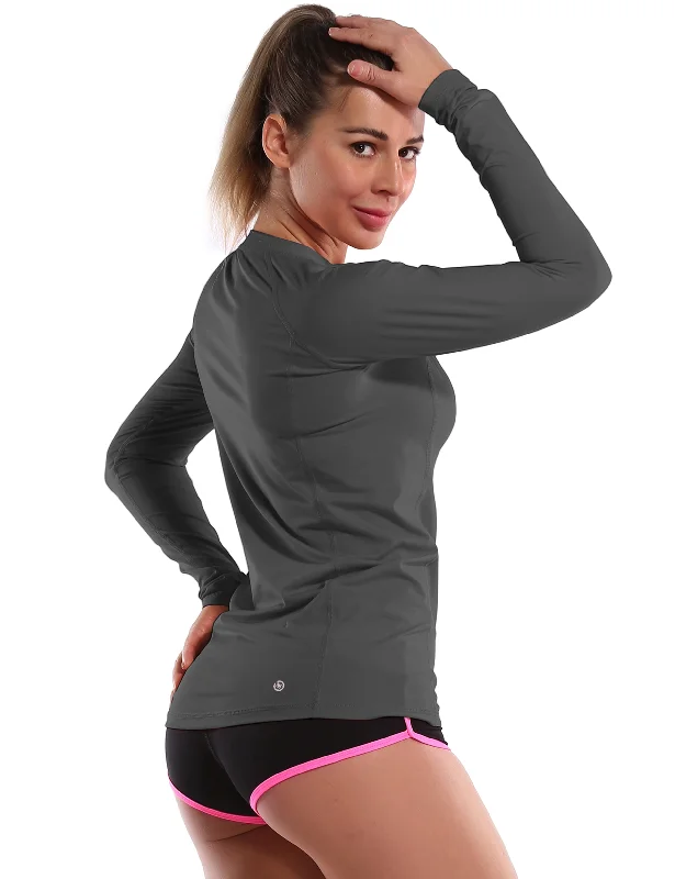 Yoga Tops for Enhanced Movement -Long Sleeve UPF 50+Rashguard shadowcharcoal