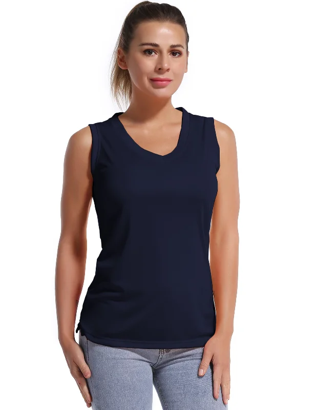 Breathable Yoga Tops for Hot Yoga Classes -V Neck Sleeveless Athletic Shirts darknavy Breathable Yoga Tops for Hot Yoga Classes -V Neck Sleeveless Athletic Shirts darknavy