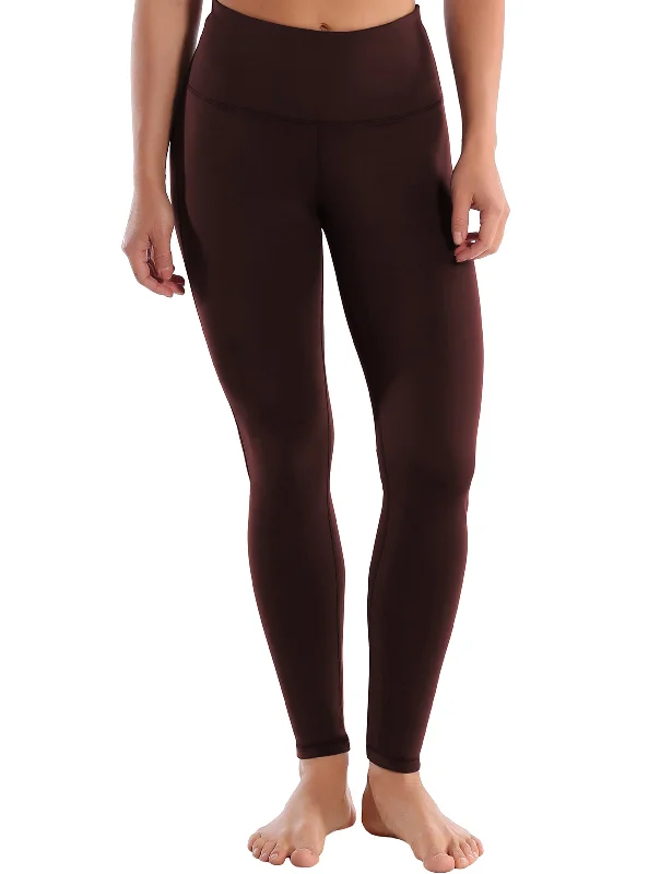 Yoga Pants for Athletic Women -High Waist Side Line Yoga Pants mahoganymaroon