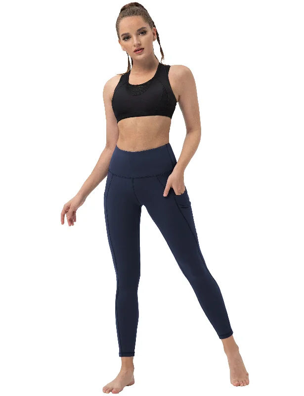 Full-Length Yoga Pants for a Sculpted Fit -High Waist Side Pockets Yoga Pants darknavy Full-Length Yoga Pants for a Sculpted Fit -High Waist Side Pockets Yoga Pants darknavy