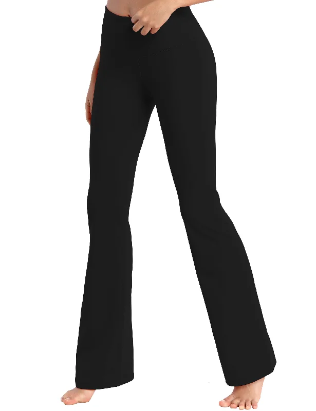 Yoga Pants for Pilates -29" 31" 33" 35" 37" High Waist Bootcut Leggings Black