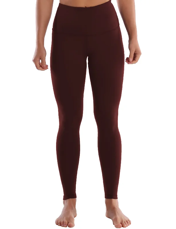 Yoga Pants with Deep Stretch -Super High Waist Yoga Pants mahoganymaroon