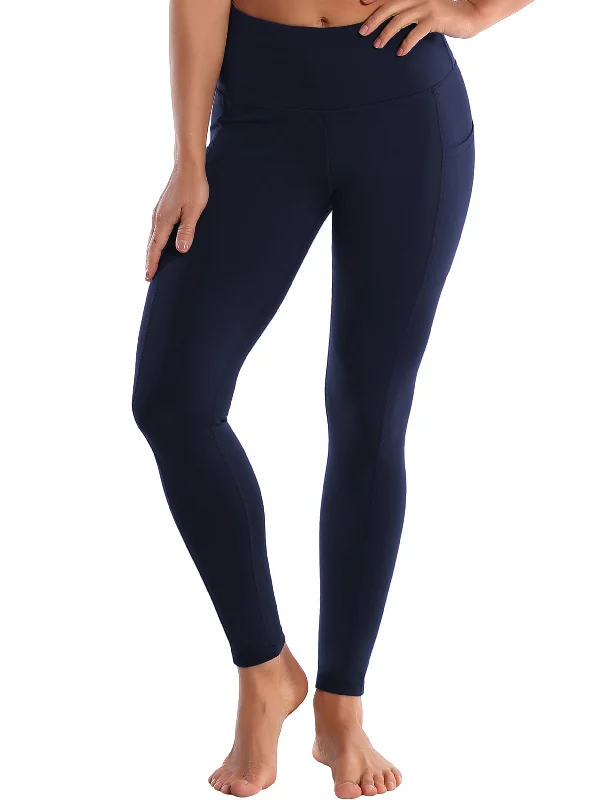 Yoga Pants for Relaxing and Stretching -Hip Line Side Pockets Yoga Pants darknavy