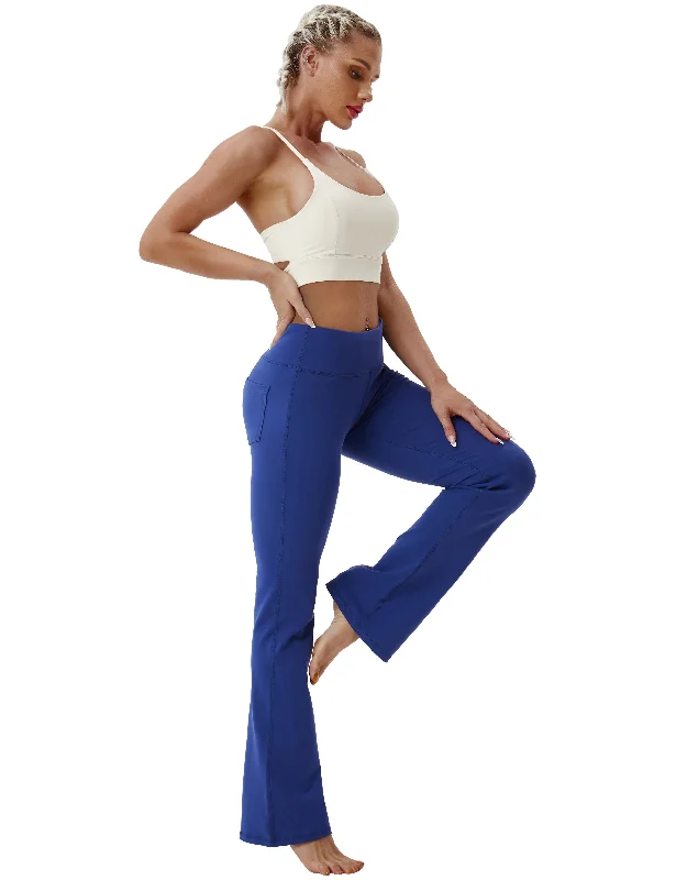Comfortable Yoga Pants for Comfort -29" 31" 33" 35" 37"  Back Pockets Bootcut Leggings navy