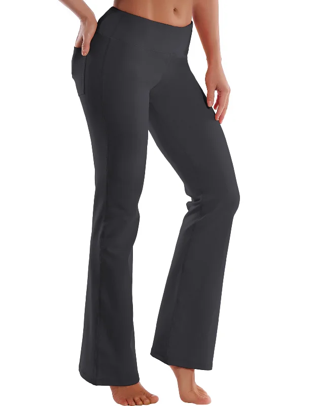 Yoga Pants for Yoga and Pilates Classes -29" 31" 33" 35" 37" Back Pockets Bootcut Leggings shadowcharcoal Yoga Pants for Yoga and Pilates Classes -29" 31" 33" 35" 37" Back Pockets Bootcut Leggings shadowcharcoal