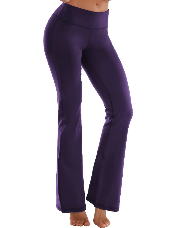 Sports Yoga Pants for Women -29" 31" 33" 35" Cotton Nylon Bootcut Leggings darkpurple Sports Yoga Pants for Women -29" 31" 33" 35" Cotton Nylon Bootcut Leggings darkpurple