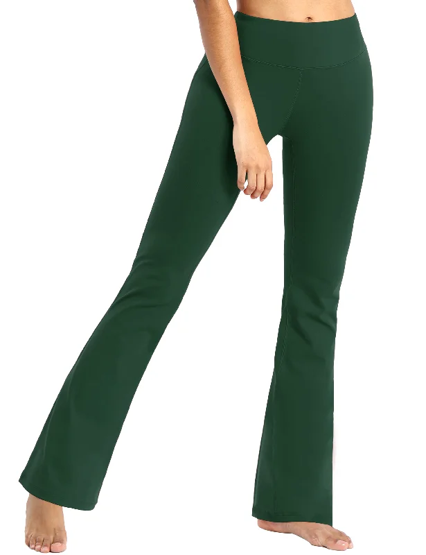 Yoga Pants for Stretch and Power -29" 31" 33" 35" Cotton Nylon Bootcut Leggings olivegreen