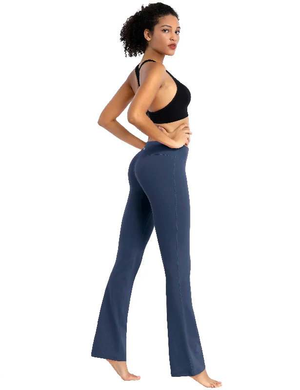 Breathable Compression Yoga Pants -29" 31" 33" 35" Cotton Nylon Bootcut Leggings purplishblue Breathable Compression Yoga Pants -29" 31" 33" 35" Cotton Nylon Bootcut Leggings purplishblue