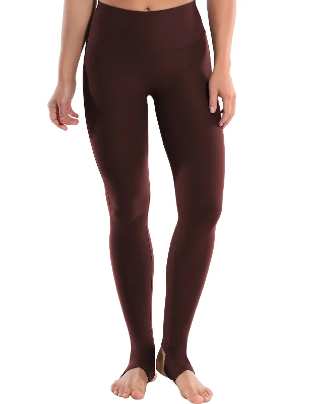 Breathable Yoga Pants for Comfort -Over the Heel Yoga Pants mahoganymaroon