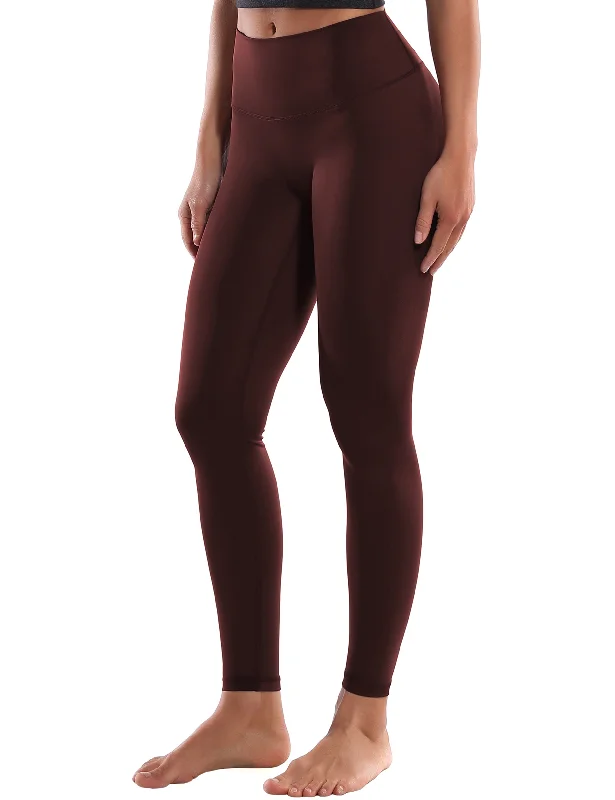 Comfortable Fit Yoga Pants -Crotch Seamless Yoga Pants mahoganymaroon