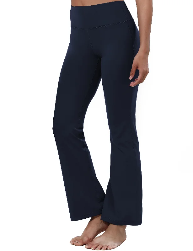 Lightweight Yoga Pants for Easy Movement -High Waist Bootcut Leggings navyblue
