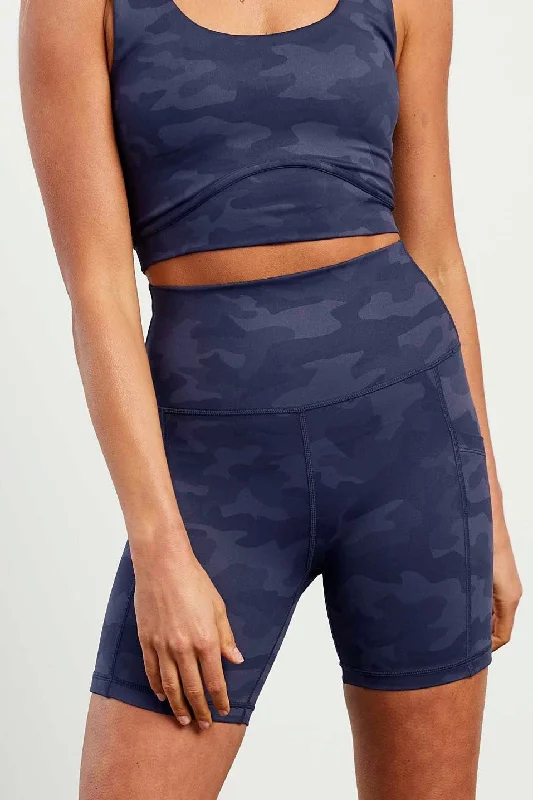 Yoga Shorts for Deep Flexibility -Camo Pocket Bike Short