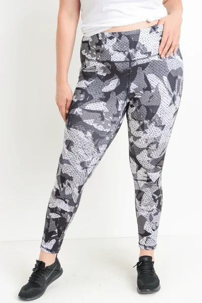 Ultra-Fit Yoga Pants for Full Range of Motion -Camo Grey Full Legging, Print (Mono B) Ultra-Fit Yoga Pants for Full Range of Motion -Camo Grey Full Legging, Print (Mono B)