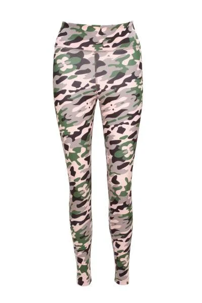 Stylish Compression Yoga Pants -Camo Chameleon - Camo Print Womens Yoga Leggings