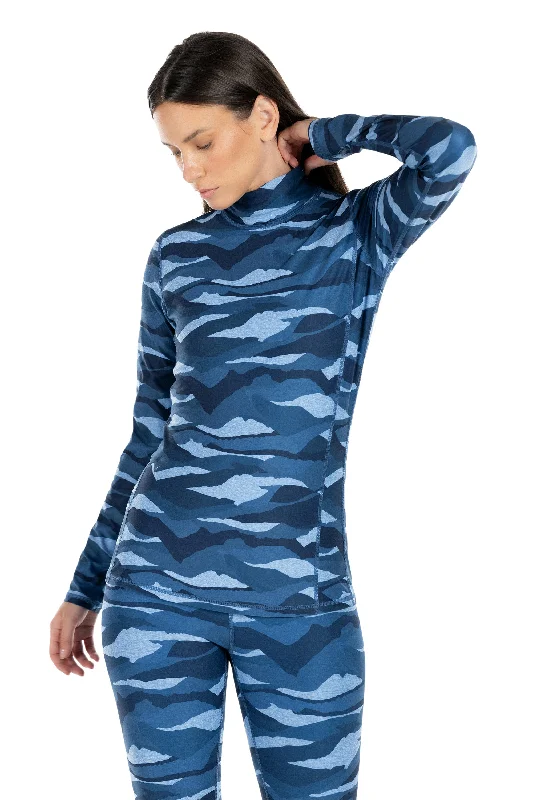 Yoga Tops with Soft Material for Extra Comfort -Camoflex turtleneck top