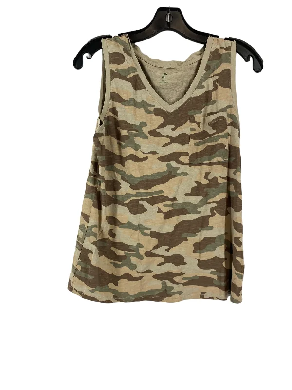 Yoga Tops for Stretching and Strengthening -Camouflage Print Athletic Tank Top Dip, Size Xs