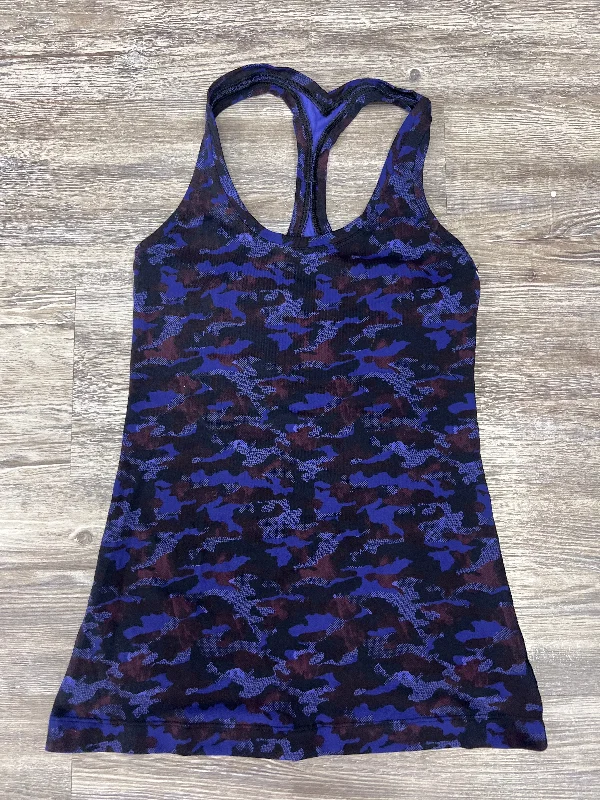 Breathable Cotton Yoga Tops -Camouflage Print Athletic Tank Top Lululemon, Size S