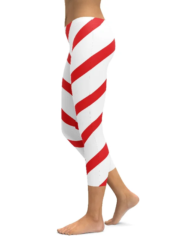Yoga Pants for Full Range of Motion -Candy Cane Capris