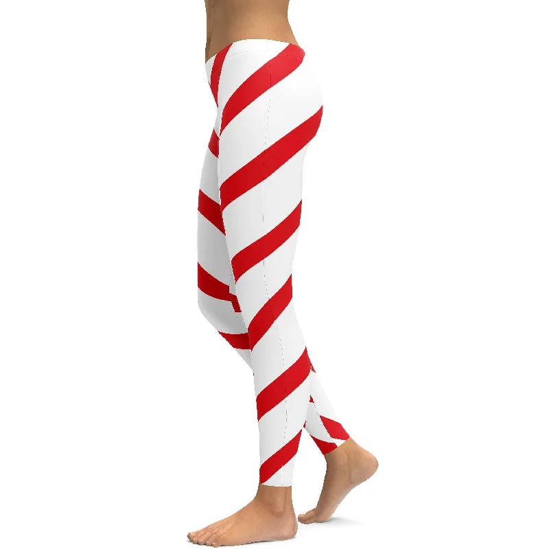 Yoga Pants for Poses and Flexibility -Candy Cane Leggings