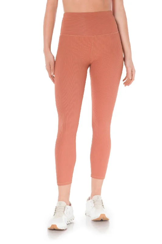Full-Waisted Yoga Pants for Support -Canyon Seamless Ribbed Legging