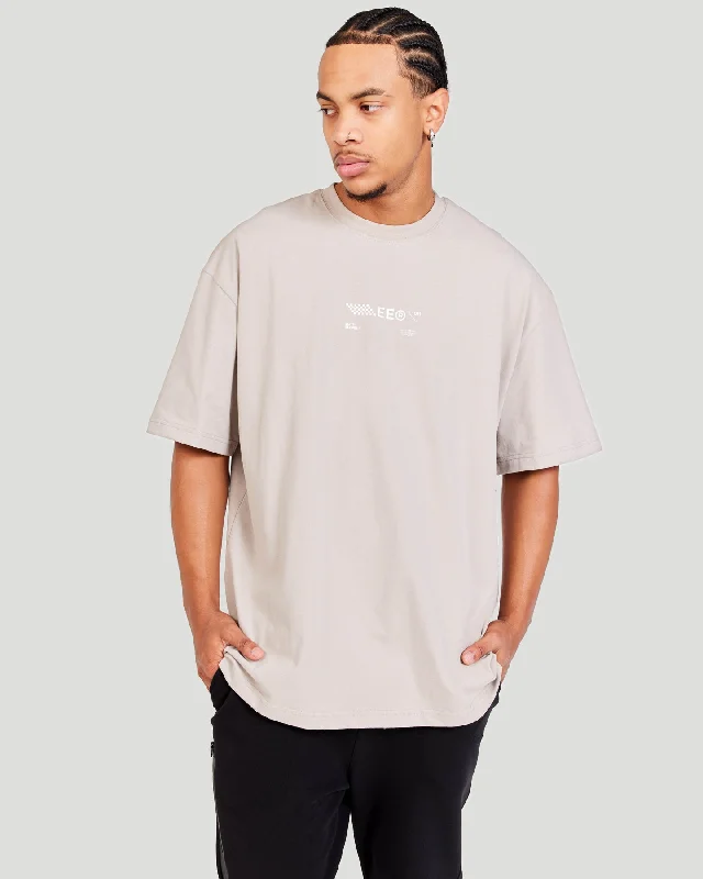 Compression Yoga Tops for Women -Capital V2 Oversized Tee - Taupe
