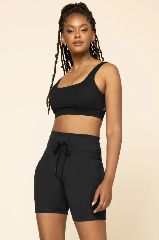 Yoga Shorts for Relaxation and Strength -Cargo Biker Short - Black