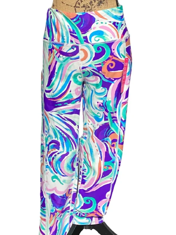 Yoga Shorts for Women’s Stretching -Cecilia Cropped Leggings In Ocean Waves