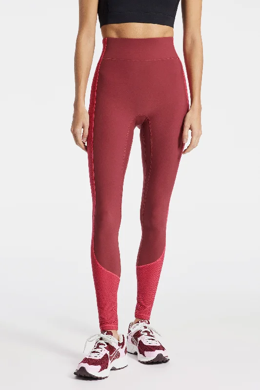 Plus Size Leggings for Yoga -Center Stage Color Block Pro Fleece Legging - Cordovan/pink Herringbone Plus Size Leggings for Yoga -Center Stage Color Block Pro Fleece Legging - Cordovan/pink Herringbone