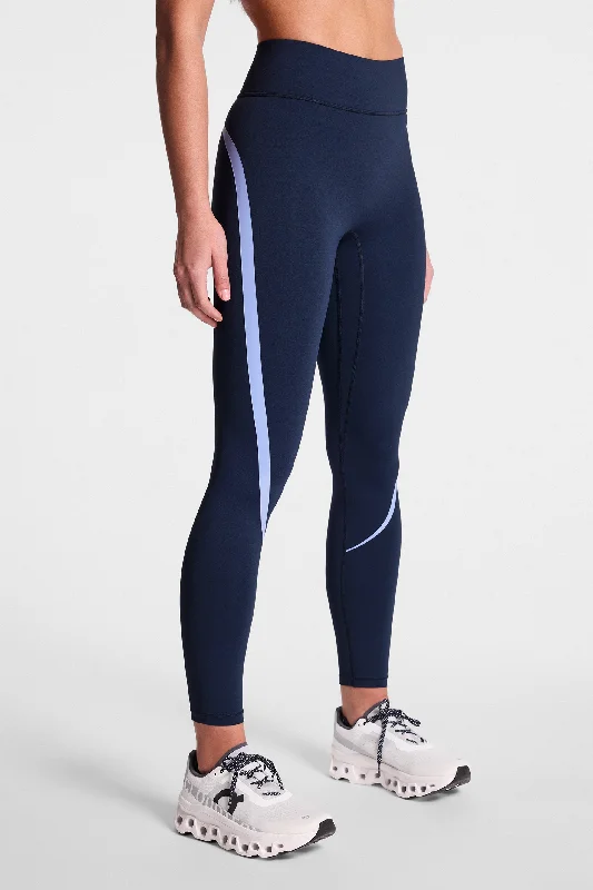 Yoga Pants for Tummy Control -Center Stage Contrast Legging - Navy Blazer/ Baby Lavender