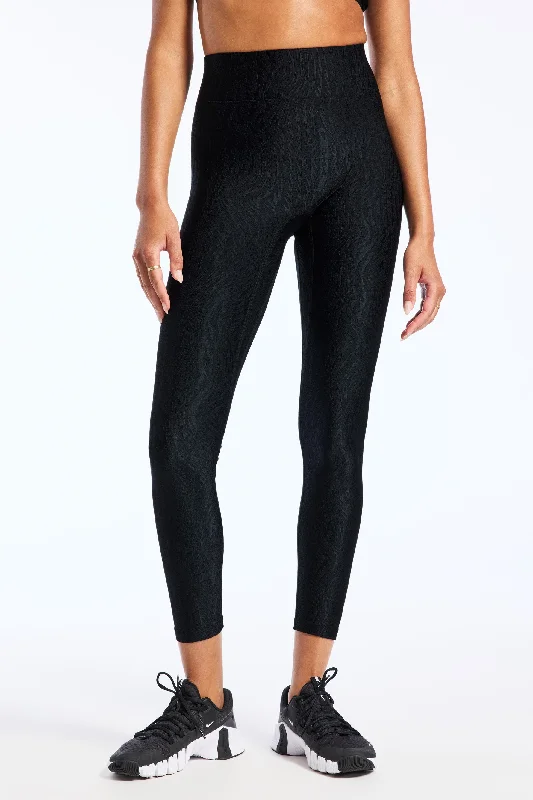 High-Performance Yoga Pants -Center Stage Jacquard Legging - Black