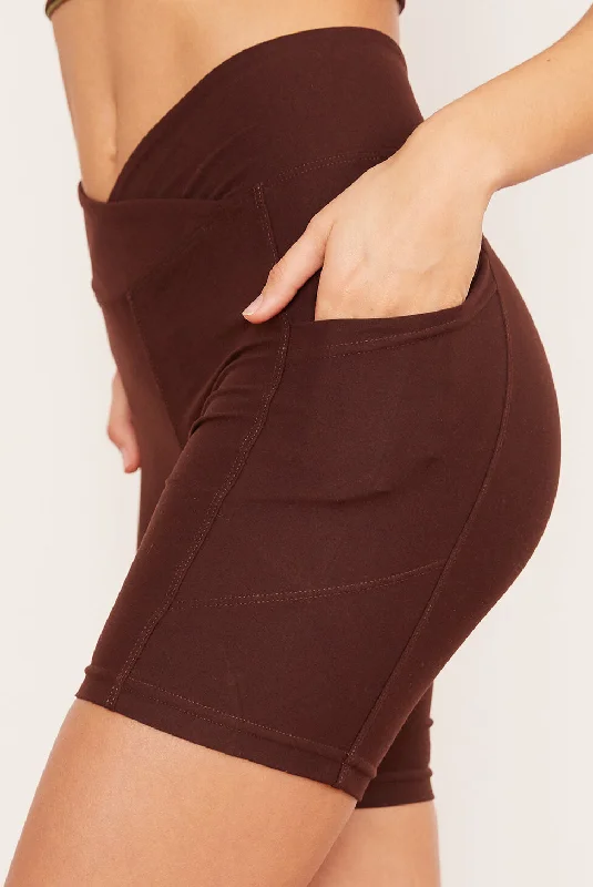 Women's Yoga Shorts for Comfort -Chai Midi Bike Short