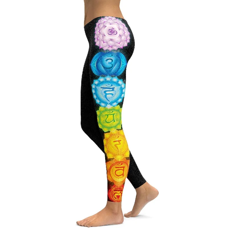 Yoga Pants with Shaping Fit -Chakras Leggings
