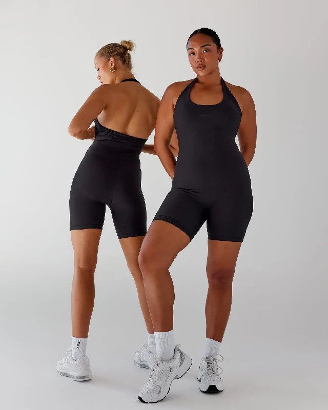 Yoga Tops for Strengthening Your Core -Challenger Bodysuit - Black
