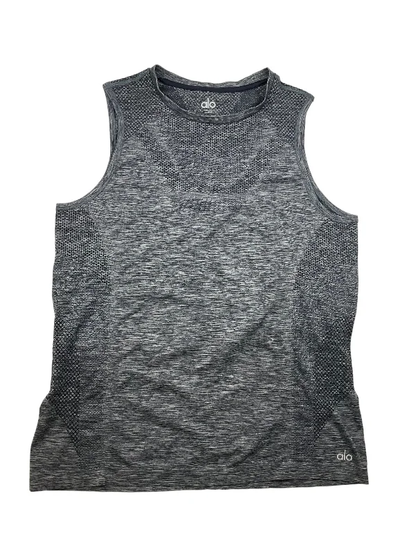 Yoga Tops with Relaxed Fit for Everyday Wear -Charcoal Athletic Tank Top Alo, Size L
