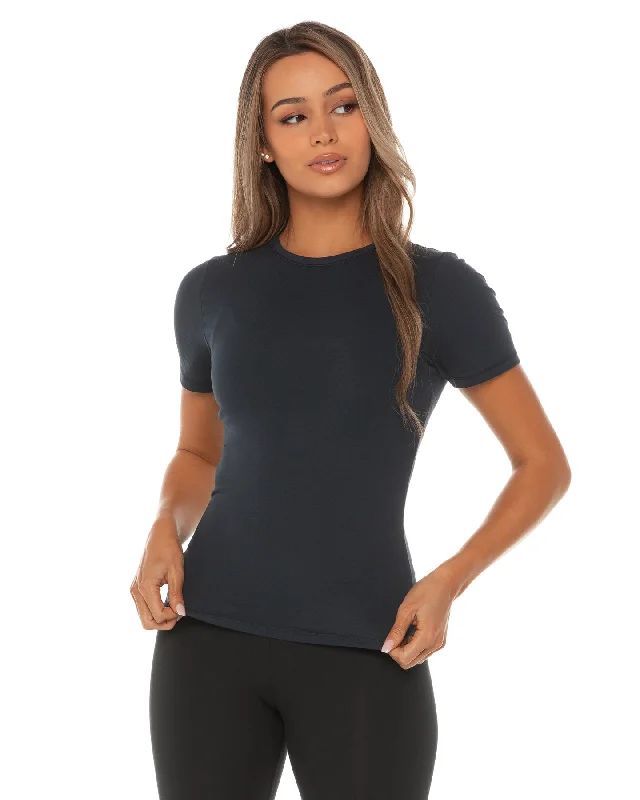 Yoga Tops for Yoga and Pilates Workouts -Charm Tee - Navy