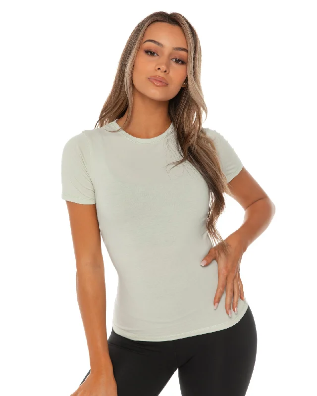 Active Yoga Tops for Intense Workouts -Charm Tee - Sage