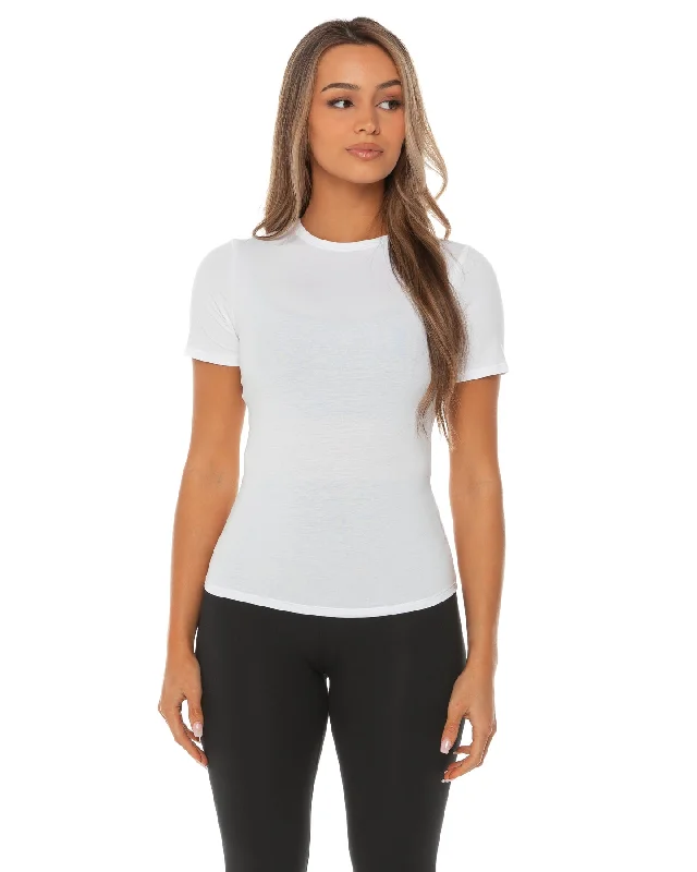 Yoga Tops with Unique Designs for Style -Charm Tee - White
