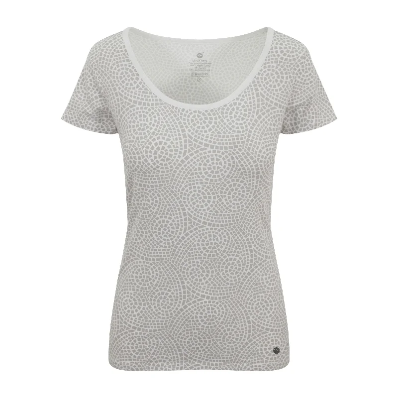 Women's Yoga Tops for High Stretch -Chakra Energy Tee Grey